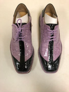 *ULTIMATE* Men’s Lilac and Black Shiny Square Toe Two-Tone Croc Dress Shoe FREE SHIPPING - SZ 7.5