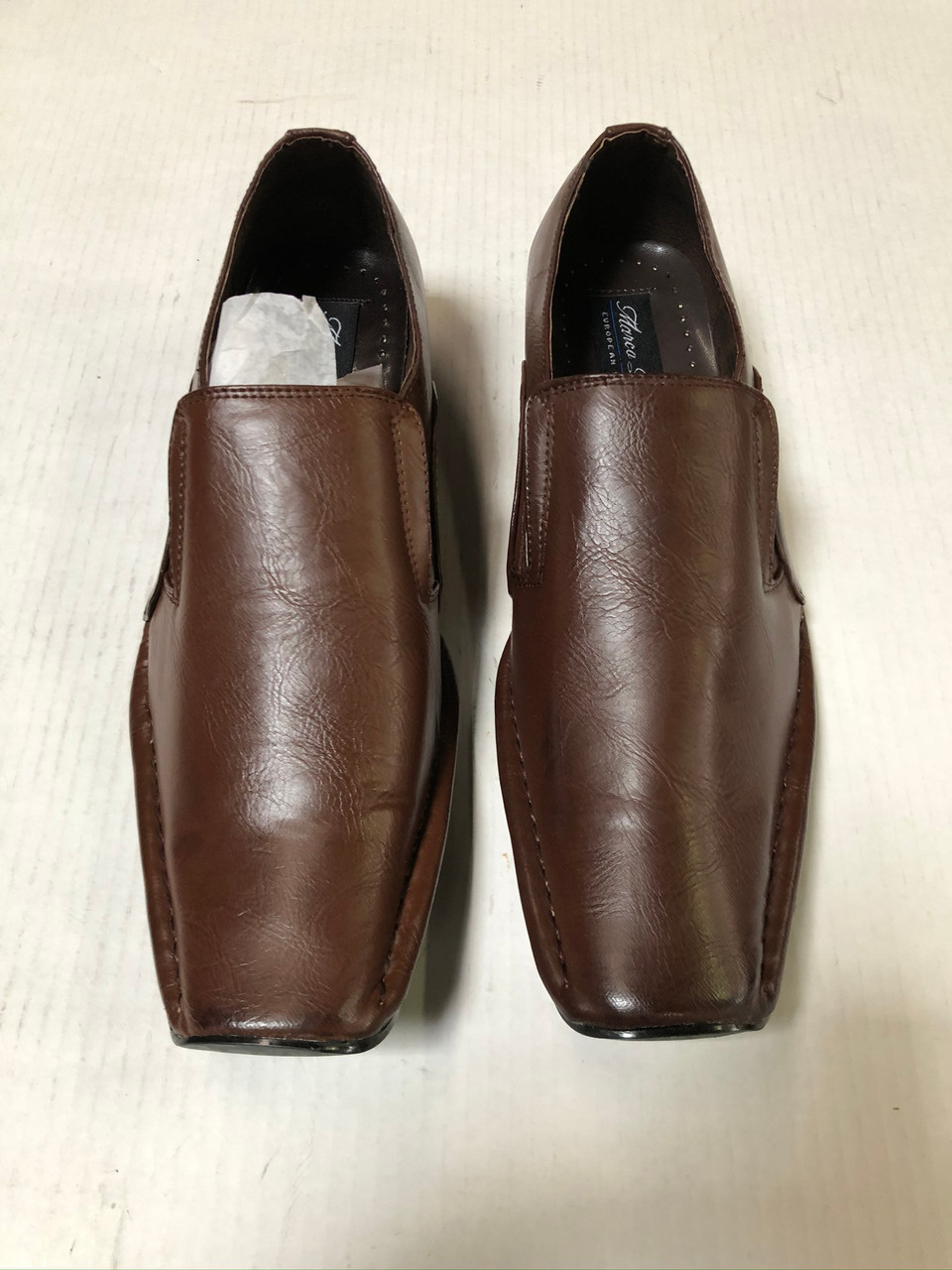 Zceras Penny Loafers for Men Casual Shoes Slip-on Genuine Leather Lightweight Anti-Slip Flat Round Toe Embossed Driving Dress Men/' s Fashion Shoes Color : Dark Blue, Size : 44 EU