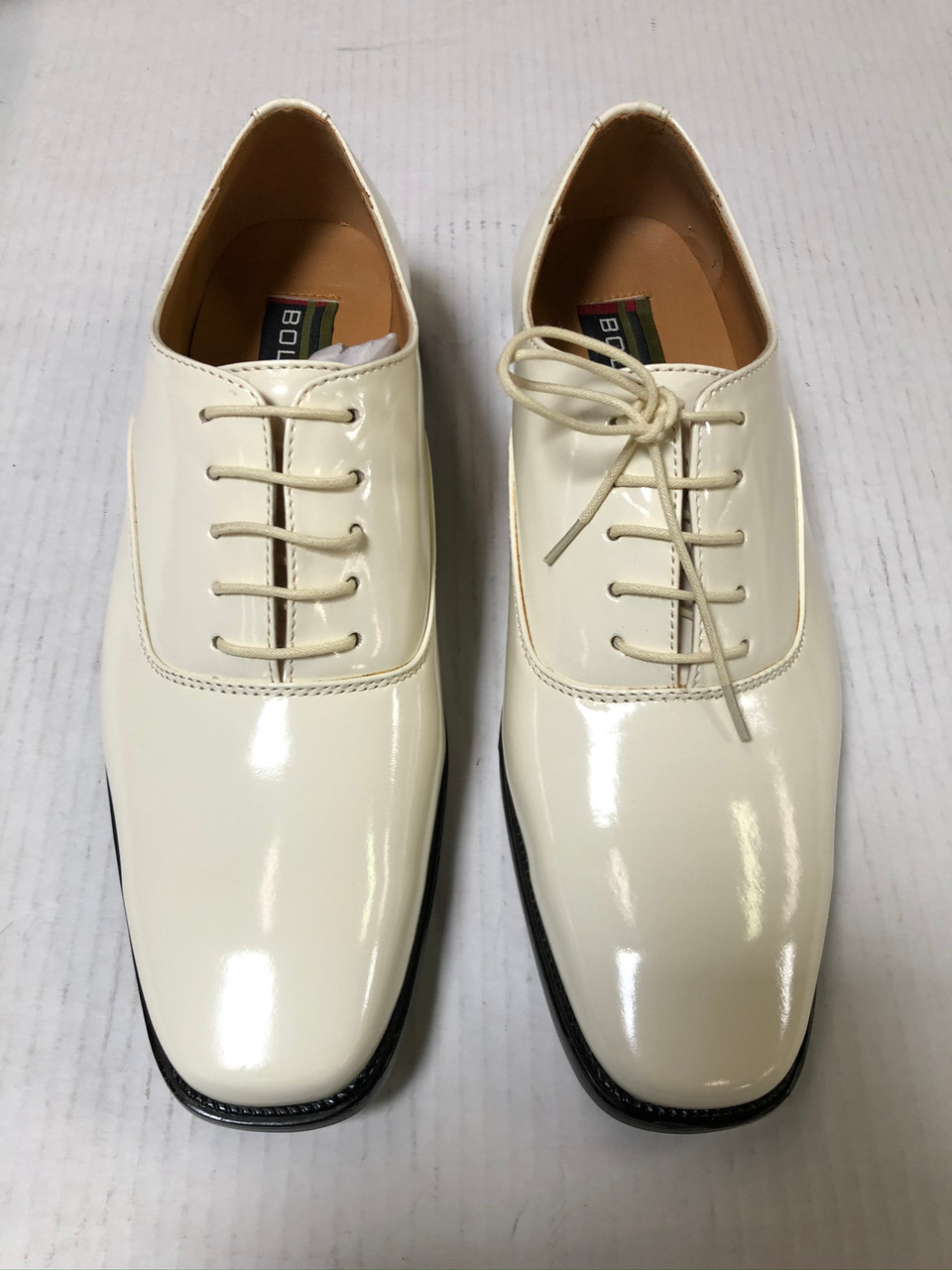 ULTIMATE Men s Shiny Formal Creme Ivory Tux Dress Shoes FREE SHIPPING SZ 10 Penny Suits