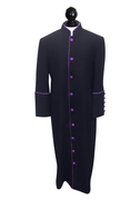 Ladies Clergy Cassock - Black and Purple