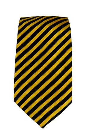 Men's Striped Necktie - Black/Gold - Penny Suits