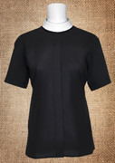 Women's Neckband Short-Sleeve Blouse Black
