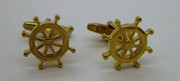 Gold "I'M ON A BOAT" Classic Boat Steering Wheel Cufflinks