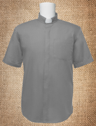 Tab Collar Men's Clergy Shirt Grey SS 