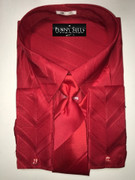 "ULTIMATE" 4XL 20.5 Stunning Red within Fashion Striped Pattern 4 pc. Dress Shirt Set