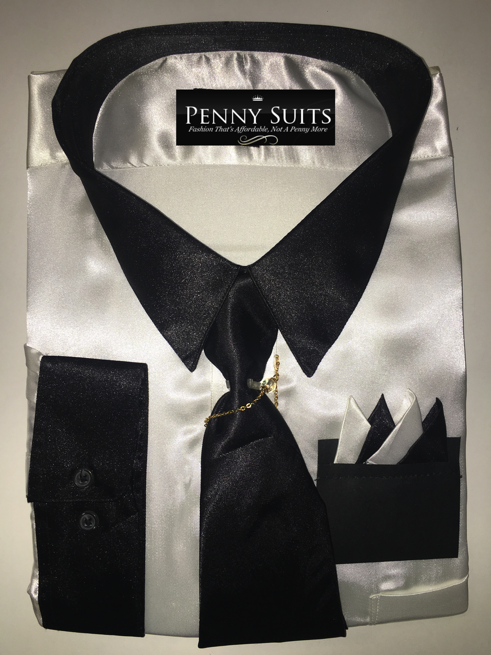 white tie black satin