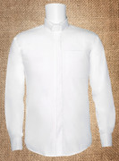 Clergy Shirt Men's White LS Tab - Cheap Transit Stained