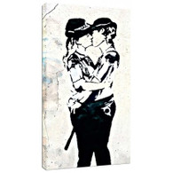 Banksy Canvas Print - Kissing Coppers Women