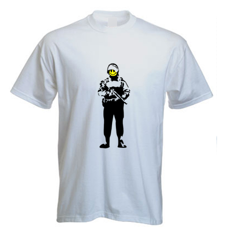 Banksy artwork in premium t-shirts