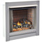 Fireplace Insert With Concrete Log Set and Sandstone Brick Fiber Liner