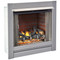 Fireplace Insert With Concrete Log Set and Vintage Red Brick Fiber Liner 
