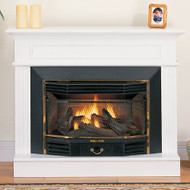ProCom Heating Vent-Free Liquid Propane Gas Fireplace With Mantel - 28,000 BTU, T-Stat, White Finish - Model# BL28TYLA-W