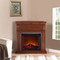 Duluth Forge Full Size Electric Fireplace Chestnut Oak Finish