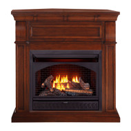 ProCom Dual Fuel Ventless Gas Fireplace - 26,000 BTU, T-Stat Control, Chestnut Oak Finish 