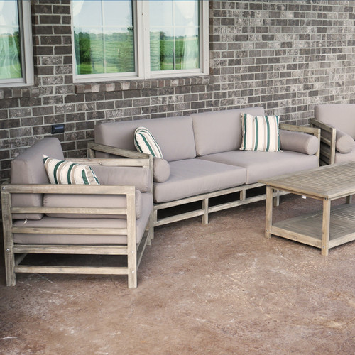 Grand Haven 4 Piece Acacia Wood Outdoor Patio Sofa Set With Table Grand Haven Outdoor Patio Sofa Set With Table