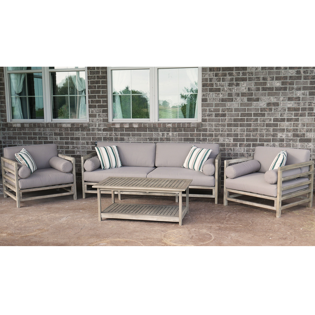 Acacia wood outdoor online sofa