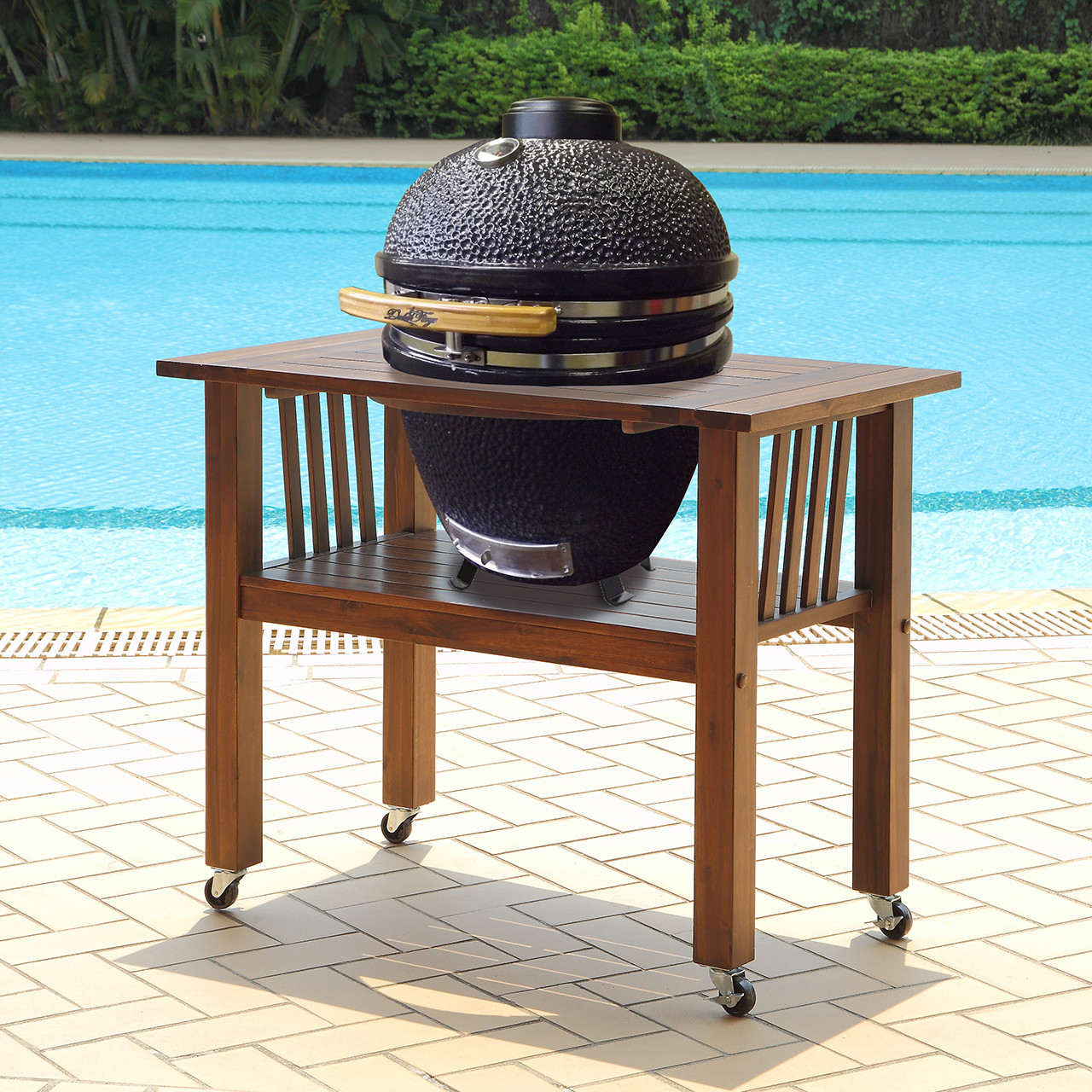 Duluth Forge 18 Inch Kamado Grill With Table - Brown Spice - Factory Buys  Direct