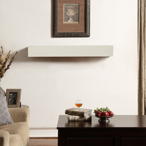 Duluth Forge 48-Inch Fireplace Shelf Mantel With Corbels - Antique White Finish - Factory Buys Direct