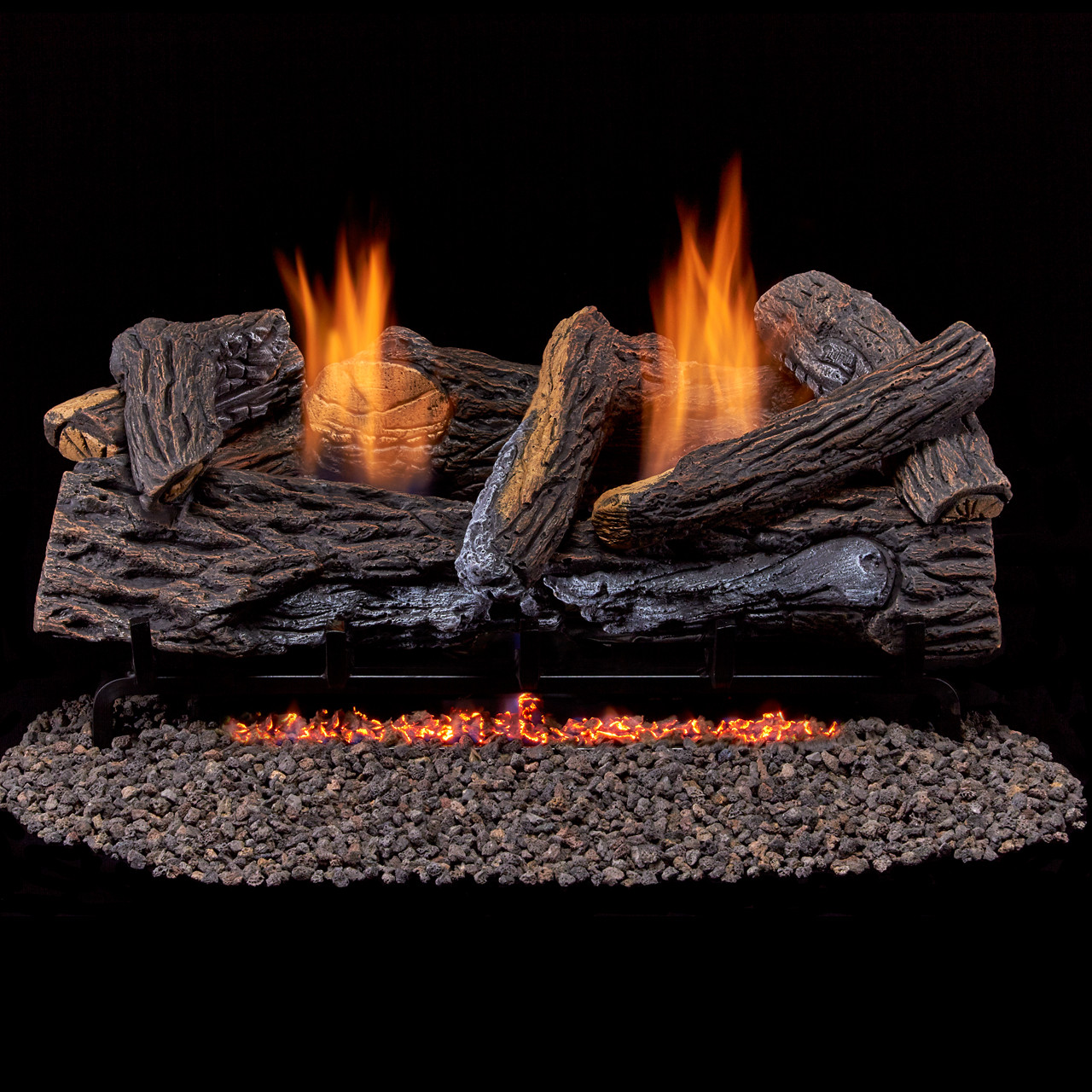 Duluth Forge Ventless Propane Gas Log Set - 24 in. Split Red Oak 33 000 BTU