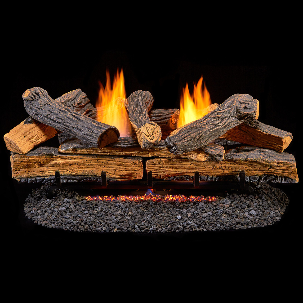 Duluth Forge Ventless Propane Gas Log Set 30 In Split Red Oak Manual Control Factory Buys Direct
