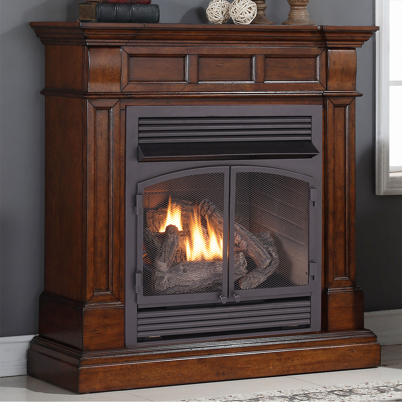 Duluth Forge Dual Fuel Ventless Gas Fireplace - 32,000 BTU, T-Stat