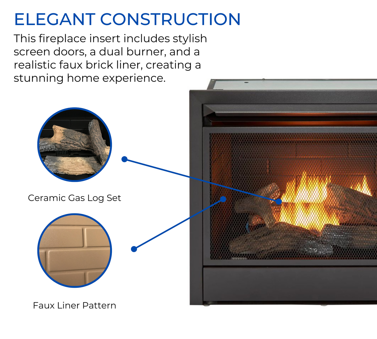 ブランデー pgf Duluth Forge Dual Fuel Ventless GasFireplace Insert - 26,000