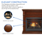 Duluth Forge Dual Fuel Ventless Gas Fireplace - 26,000 BTU, T-Stat Control, Auburn Cherry Finish