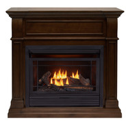 Duluth Forge Dual Fuel Ventless Gas Fireplace - 26,000 BTU, T-Stat Control, Walnut Finish (170155)