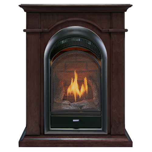 Duluth Forge Dual Fuel Ventless Fireplace With Mantel - 15,000 BTU, T-Stat.
