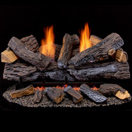 Duluth Forge Ventless Natural Gas Log Set - 30 in. Stacked Red Oak - 33,000 BTU - Manual Control (210074)