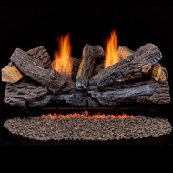 Duluth Forge Ventless Dual Fuel Log Set - 30 in. Stacked Red Oak - 33,000 BTU - T-Stat Control (210076)