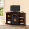 ProCom FS100T-CBS Ventless Fireplace System 10K BTU Duel Fuel Thermostat Insert and Choclate Mantel with Shelves