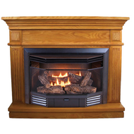 ProCom Dual Fuel Ventless Fireplace - 23,000 BTU, Light Oak