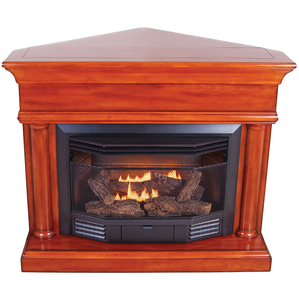 ProCom Dual Fuel Ventless Fireplace with Corner Conversion Kit - 23,000  BTU, Light Oak, Model# BD23TCC-2-LO - Factory Buys Direct