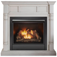 Duluth Forge FDI32R-M-AW Full Size Dual Fuel Ventless Fireplace - 32,000 BTU, Remote Control, Antique White Finish