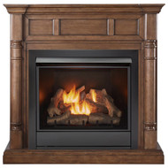 Duluth Forge FDI32R-M-WN Full Size Dual Fuel Ventless Fireplace - 32,000 BTU, Remote Control, Walnut Finish