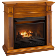ProCom Select Dual Fuel Ventless Fireplace - 26,000 BTU, Medium Maple