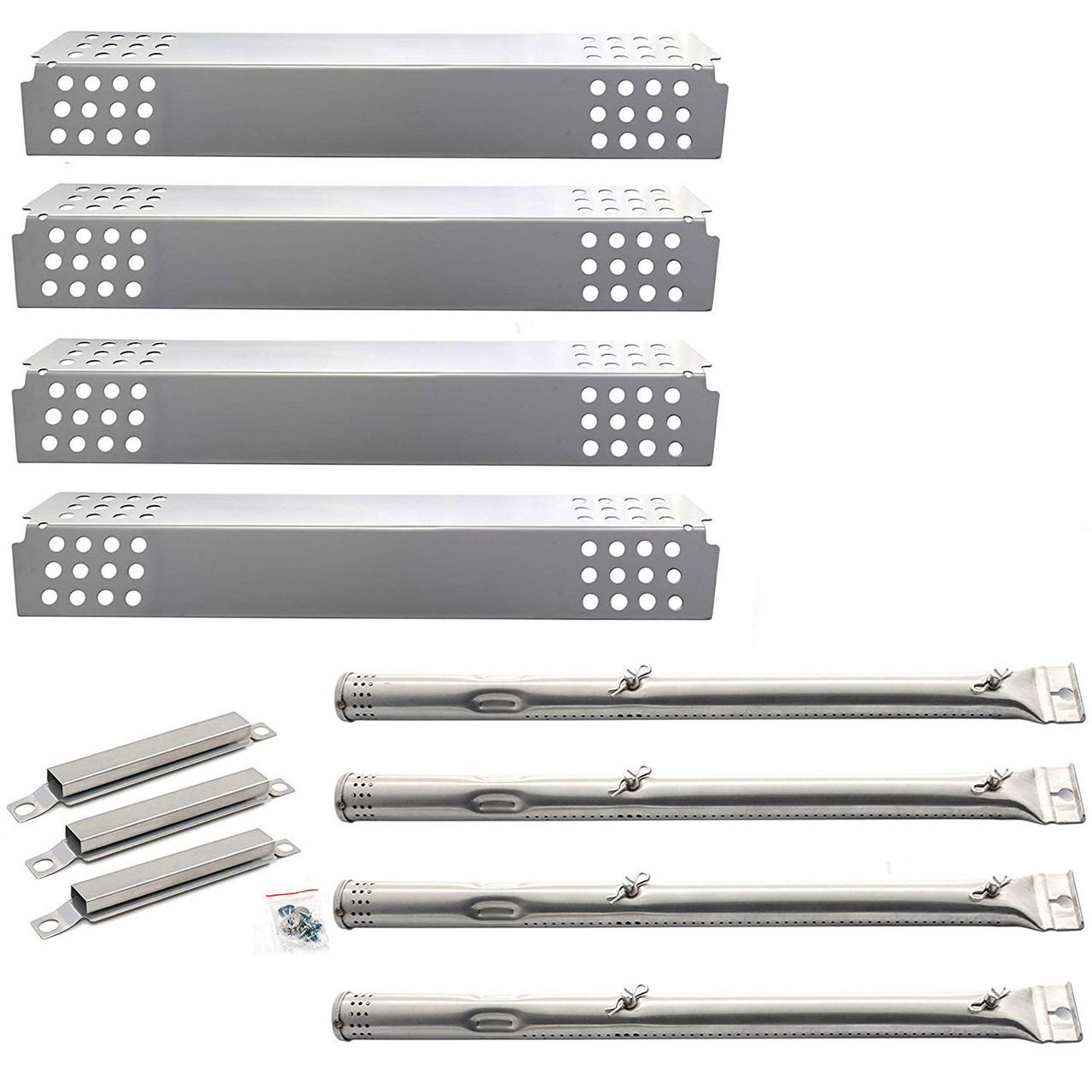 Stainless Steel BBQ Grill Heat Plate Shield Tent Burner Cover Kit for Charbroil 