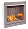 DF450SS-G Stainless Steel Outdoor Gas Fireplace Insert With Curtain - Angled