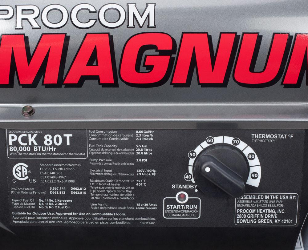 ProCom Recon Kerosene Forced Air Heater - 80,000 BTU, Multifuel, Model#  PCK80T-R - Factory Buys Direct