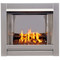 Bluegrass Living Vent-Free Stainless Outdoor Gas Fireplace Insert With Copper Fire Glass Media - 24,000 BTU - Model# BL450SS-G-RCO