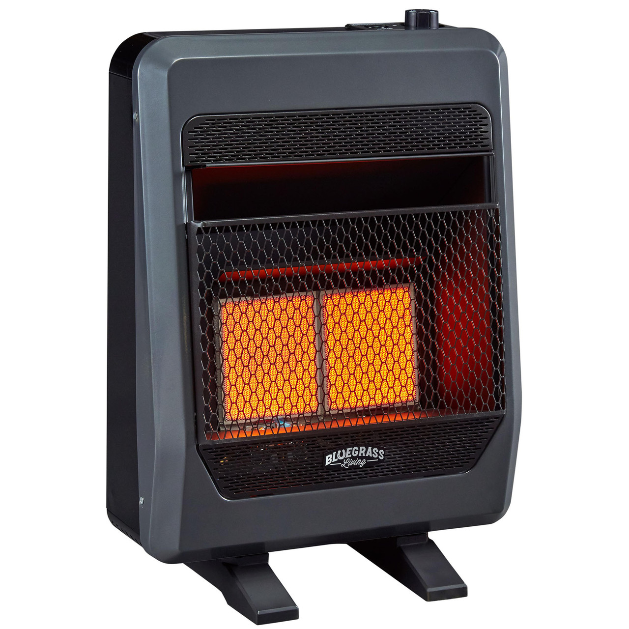 Rusteloosheid Continu Bekritiseren Bluegrass Living Natural Gas Vent Free Infrared Gas Space Heater With  Blower and Base Feet - 20,000 BTU, T-Stat Control - Model# B20TNIR-BB -  Factory Buys Direct