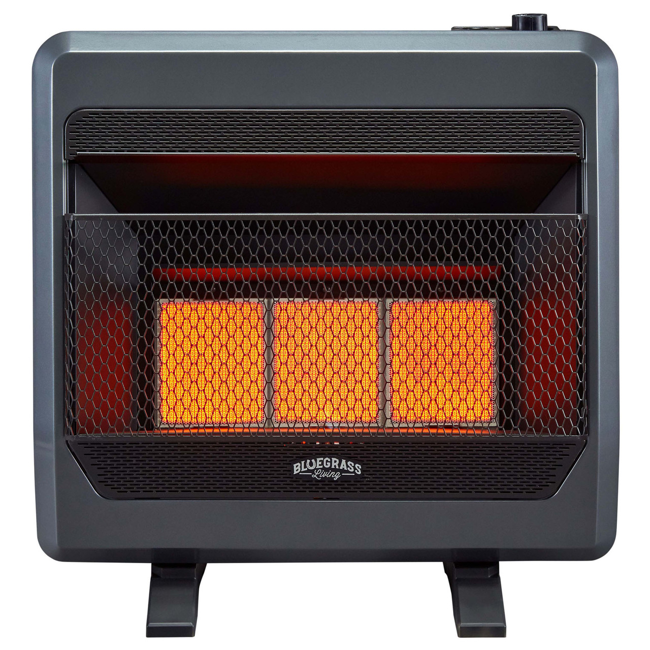Bluegrass Living Natural Gas Vent Free Infrared Gas Space Heater With Blower And Base Feet 30 000 Btu T Stat Control Model B30tnir Bb Factory Buys Direct
