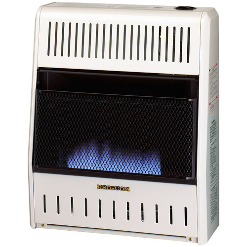 ProCom Heating Ventless Liquid Propane Gas Blue Flame Space Heater - 20,000 BTU, Manual Control