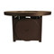 More Table Space – Fire Pit Table includes a removable lid.