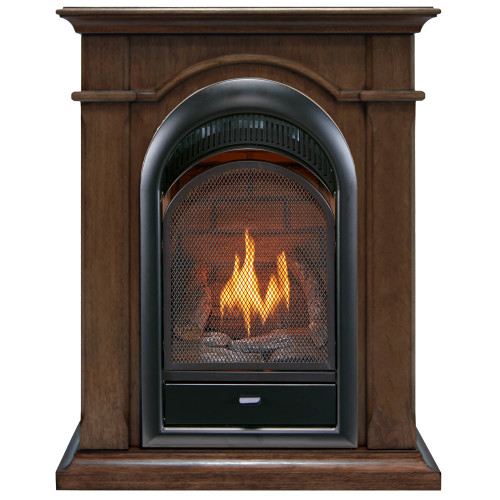Duluth Forge Dual Fuel Ventless Gas Fireplace With Mantel - 15,000 BTU, T-Stat.