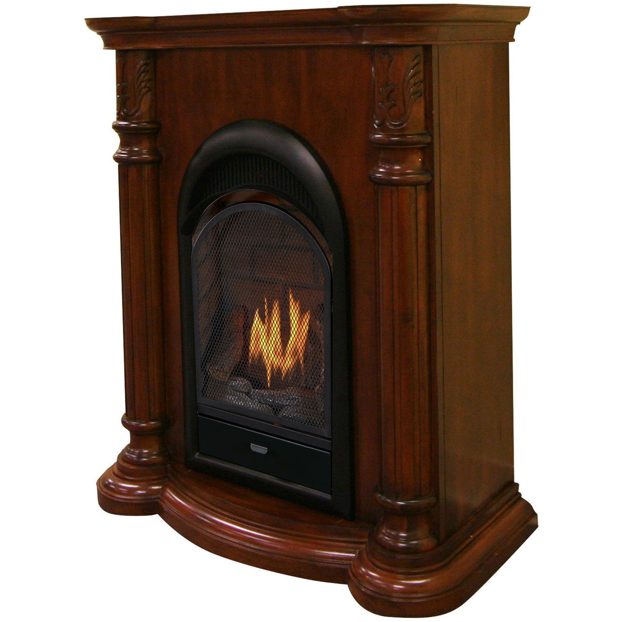 Bluegrass Living Vent Free Propane Gas Fireplace System - 10,000 BTU,  T-Stat Control, Cherry Finish - Model# B100TP-FCC - Factory Buys Direct