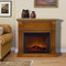 Duluth Forge Full Size Electric Fireplace - Remote Control, Apple Spice Finish.