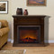 Duluth Forge Full Size Electric Fireplace - Remote Control, Walnut Finish.