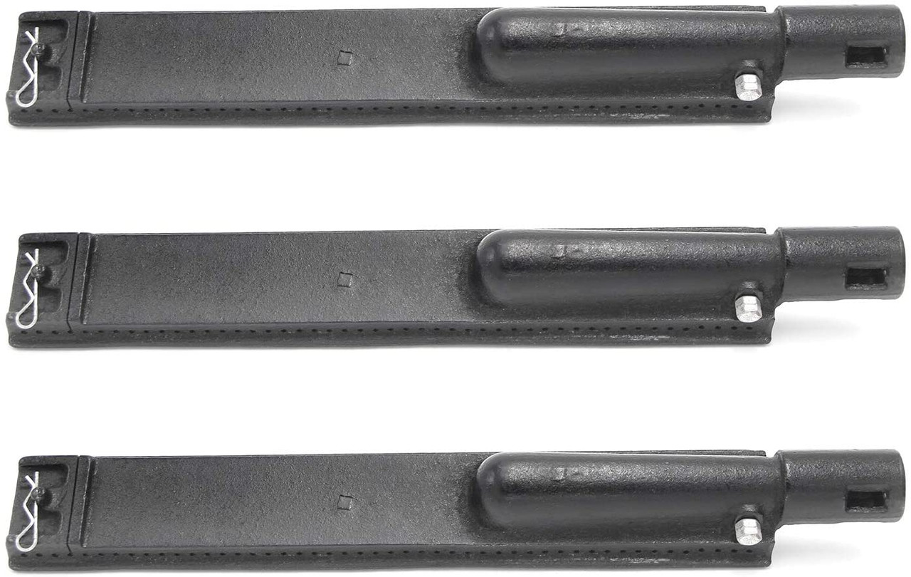 Char-Broil Gas Grill Cast Iron Replacement Burners 3 Pack  15" x 3 1/2" New 